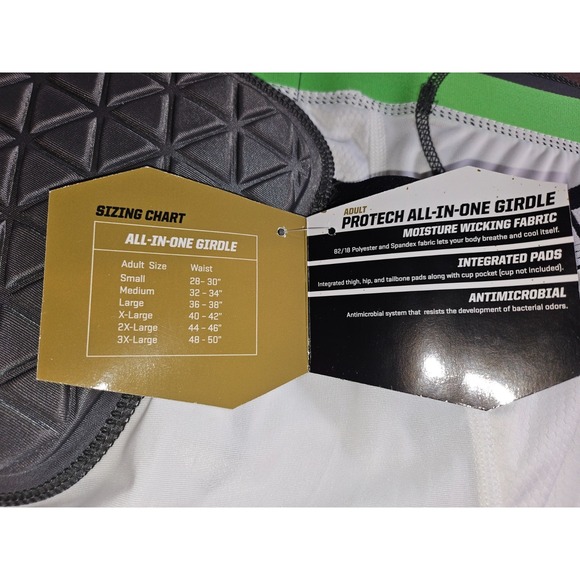 Schutt 8457430201 Adult Large WH/GY Protech Tri All-N-One Football Girdle New - Picture 5 of 9